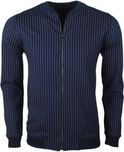 Ferlucci - Exclusief  Heren Vest -  Bomber model - Navy met krijtstreep