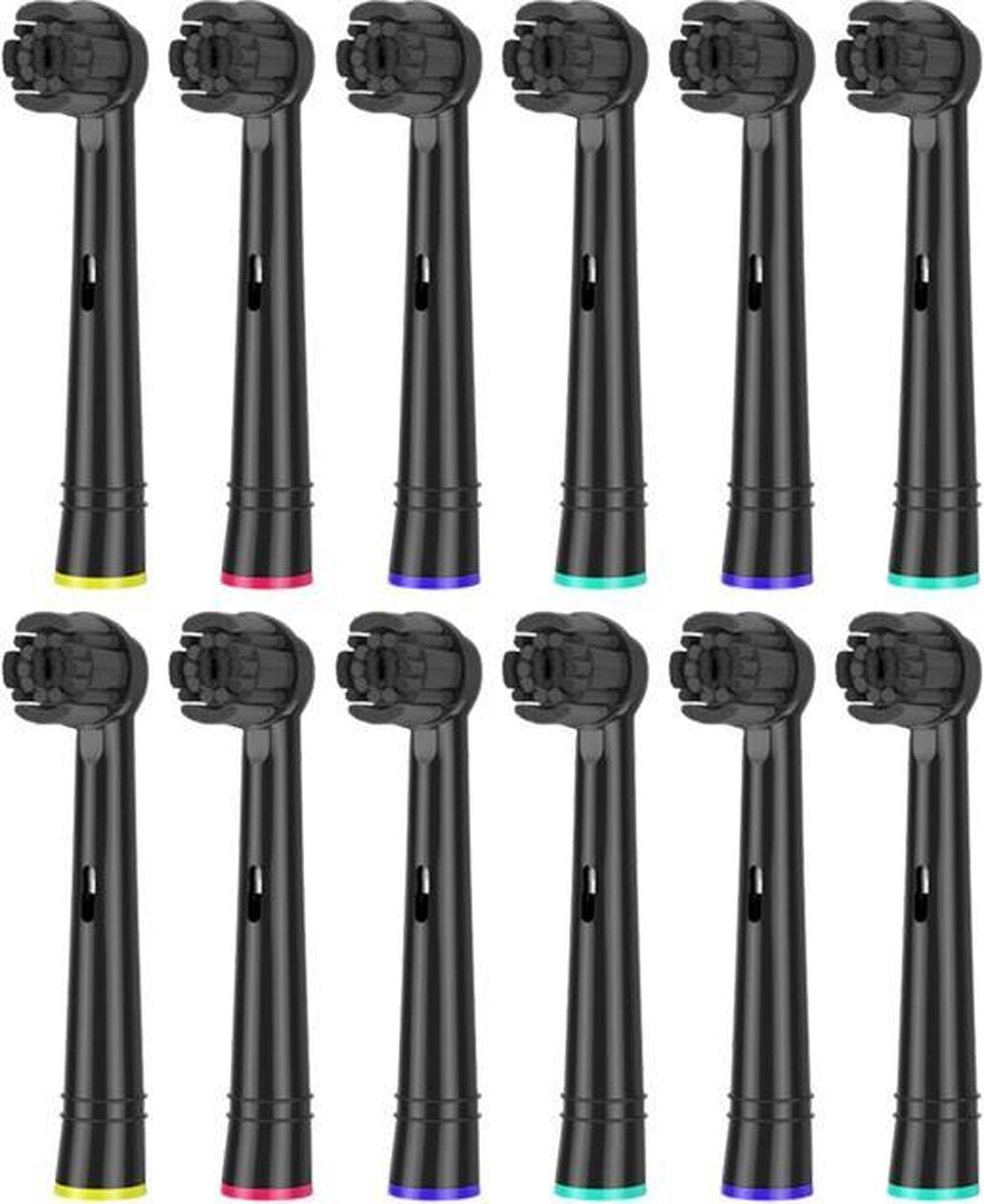 Opzetborstels - 12 stuks - Zwart - Geschikt voor Oral-B