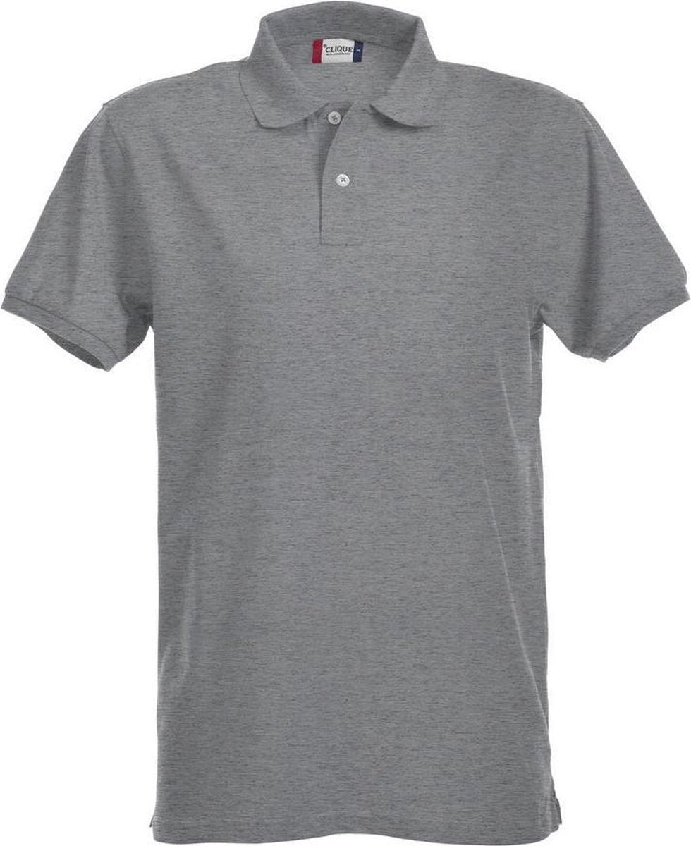 Premium heren polo grijsmelange xl
