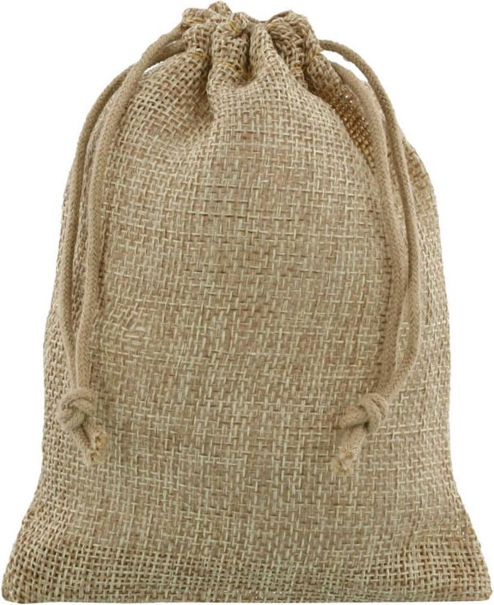 100 stuks Jute look zakjes 10x15cm
