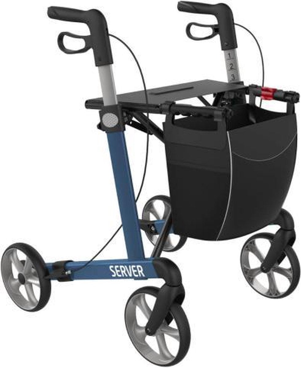 Server Lichtgewicht Rollator Blauw - Standaard banden