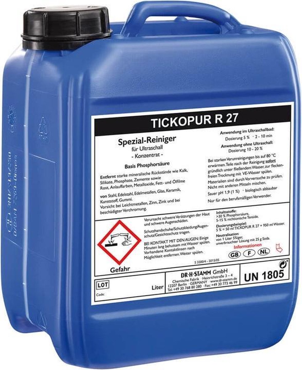 Tickopur R27 - 5 liter can ultrasoon vloeistof