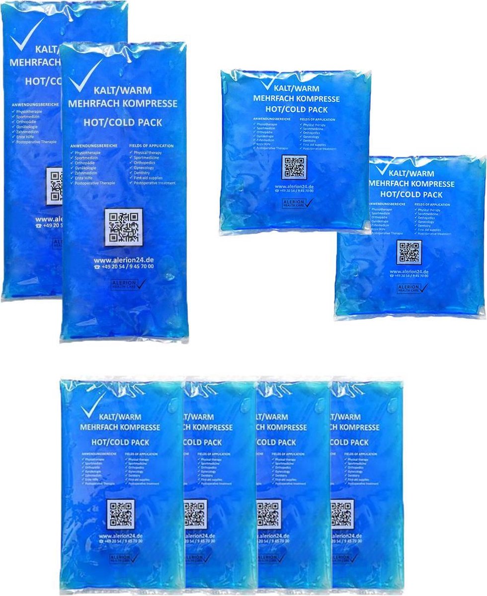 Meisterhome® hot cold pack - koud warm kompres - gel ice pack - cold pack - hot pack - Herbruikbare Gel Pack Knie Taille Schouder Nek Enkel Heupset van 8 stuks 28x12 cm