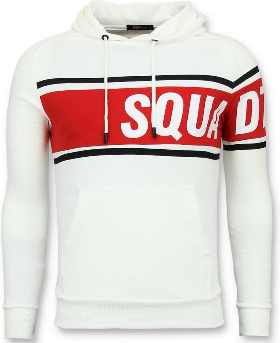 Enos Trui met Capuchon - Witte Hoodie Mannen - Rood - Maten: M