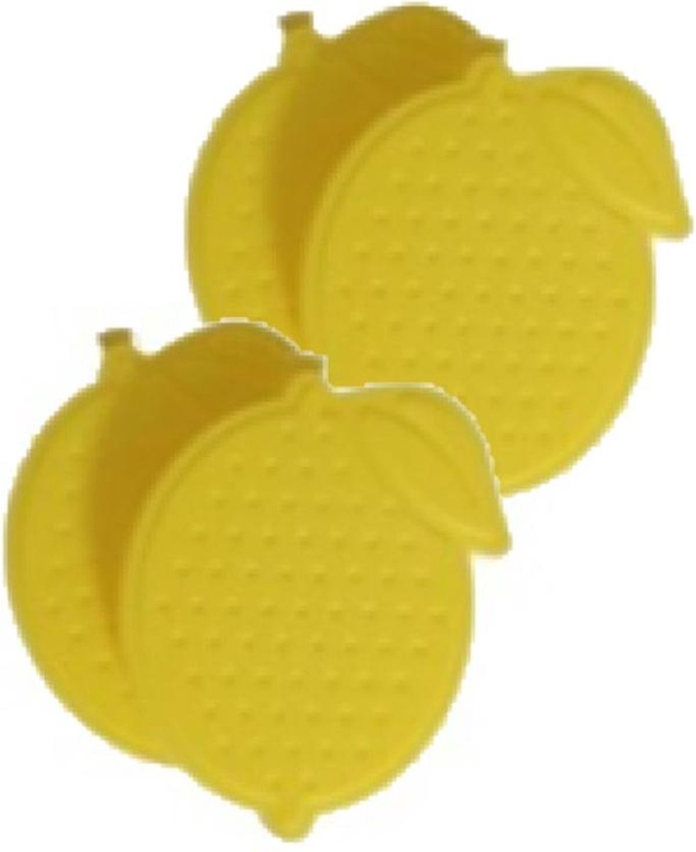10x stuks ijsblokjes citroen herbruikbaar - Plastic ijsblokjes - Verkoeling artikelen - Gekoelde drankjes maken