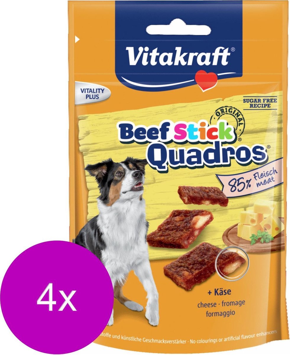 Vitakraft Beefstick Quadros Kaas - Hond - Snack - 4 x 70 gr