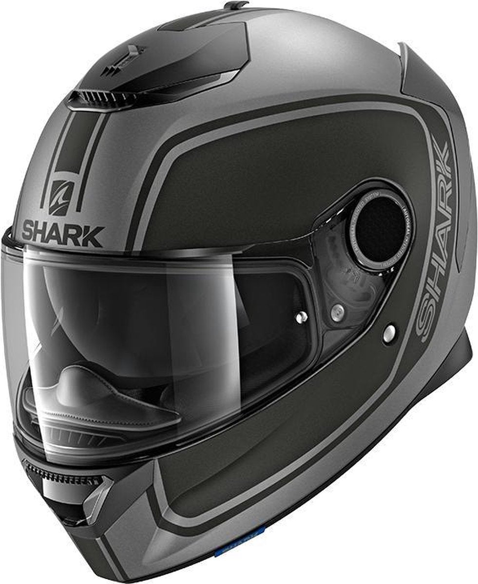 Shark Spartan 1.2 Priona Aka Mat Antraciet Zwart Antraciet Integraalhelm - Motorhelm - Maat L