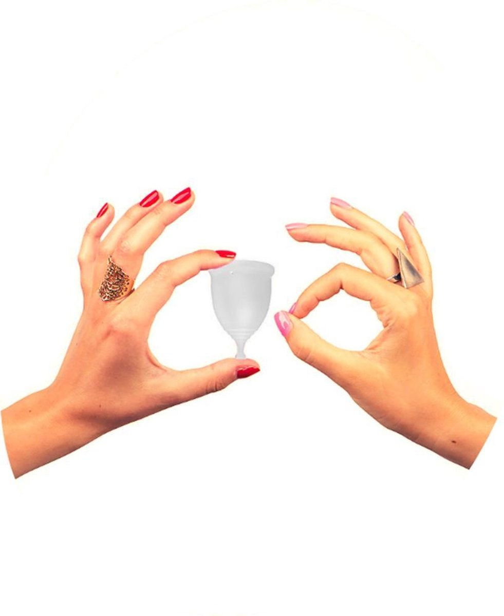 Maralti Herbruikbare Menstruatiecups - Maat S en L - Wit