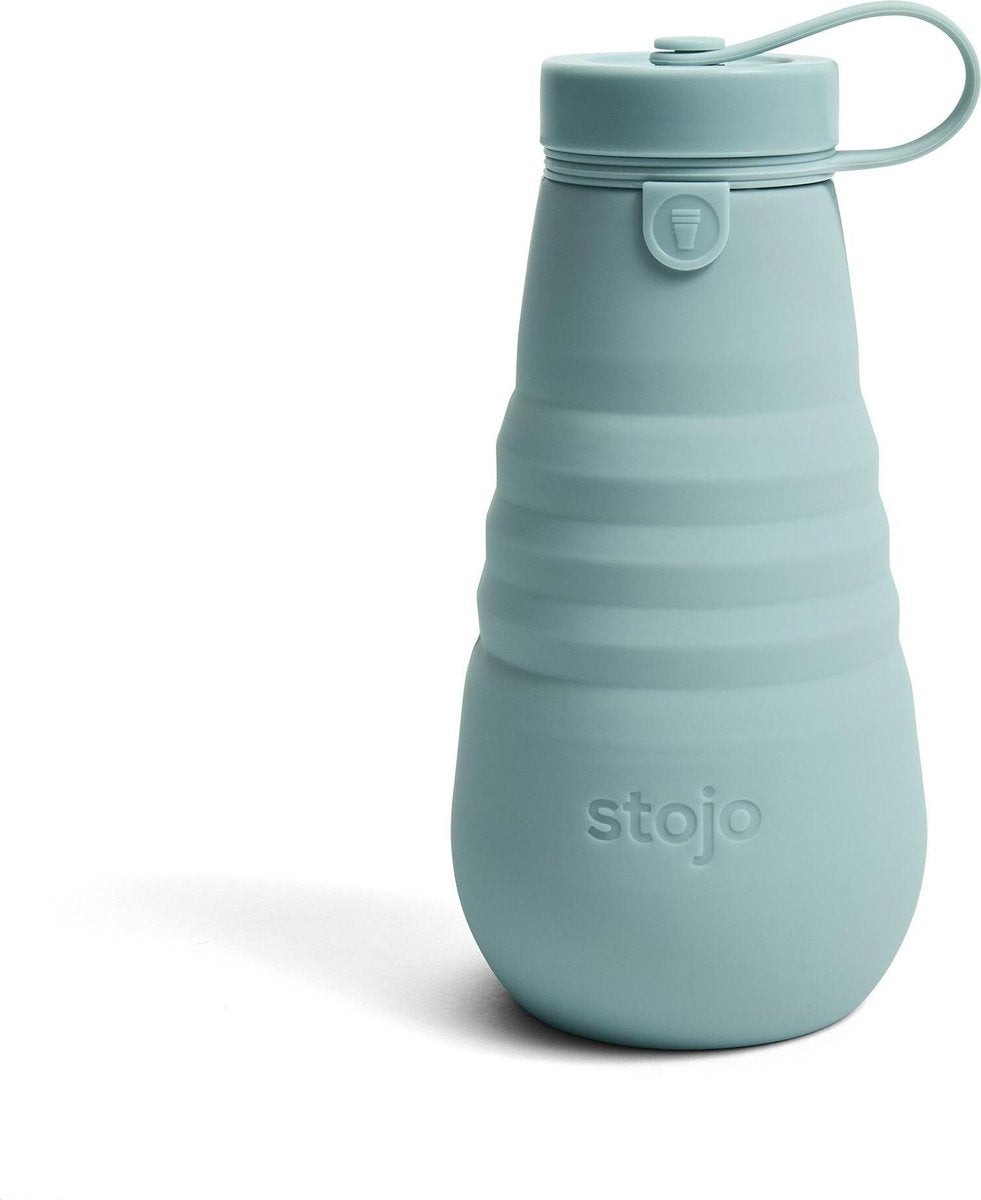 Opvouwbare drinkfles - Stojo - 590ml - 20oz - Eucalyptus- Waterfles - Drinkfles