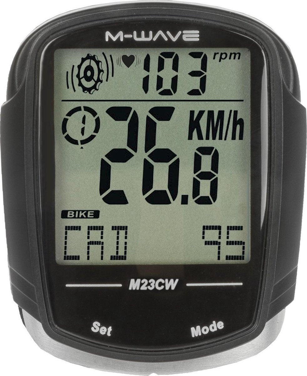 M-wave Fietscomputer 23 Functies Zwart