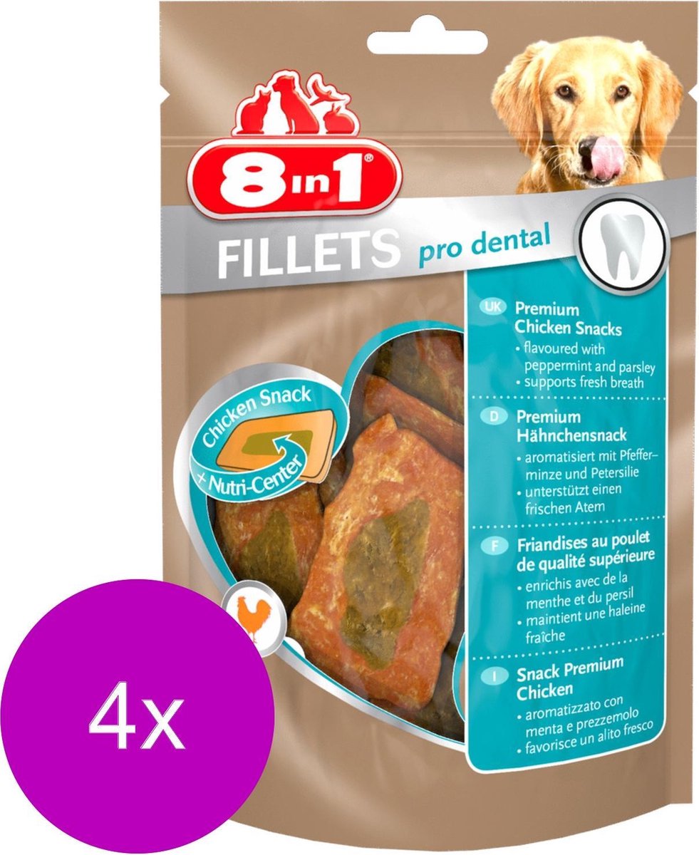 8in1 Fillets Pro Small - Hondensnacks - 4 x 80 g Breath