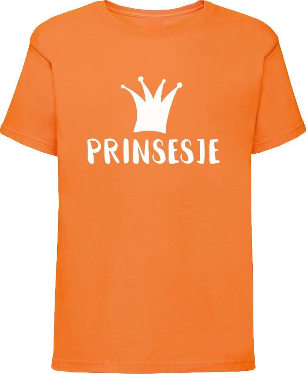 Oranje shirt Koningsdag | Prinsesje | Maat 134-140