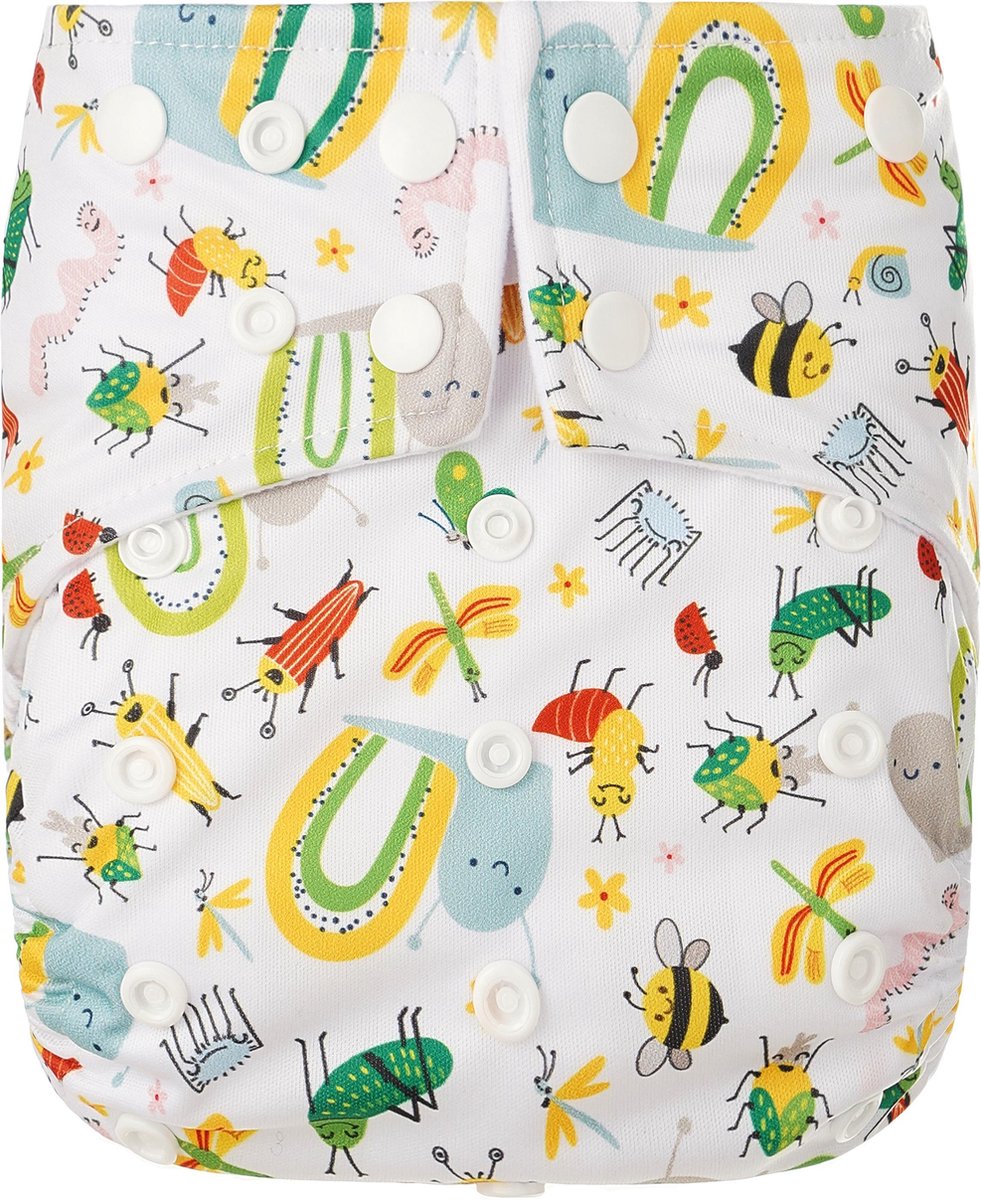 HappyBear - Pocketluier Insecten | 4-15kg - Onesize - Wasbare luiers - Herbruikbare luiers