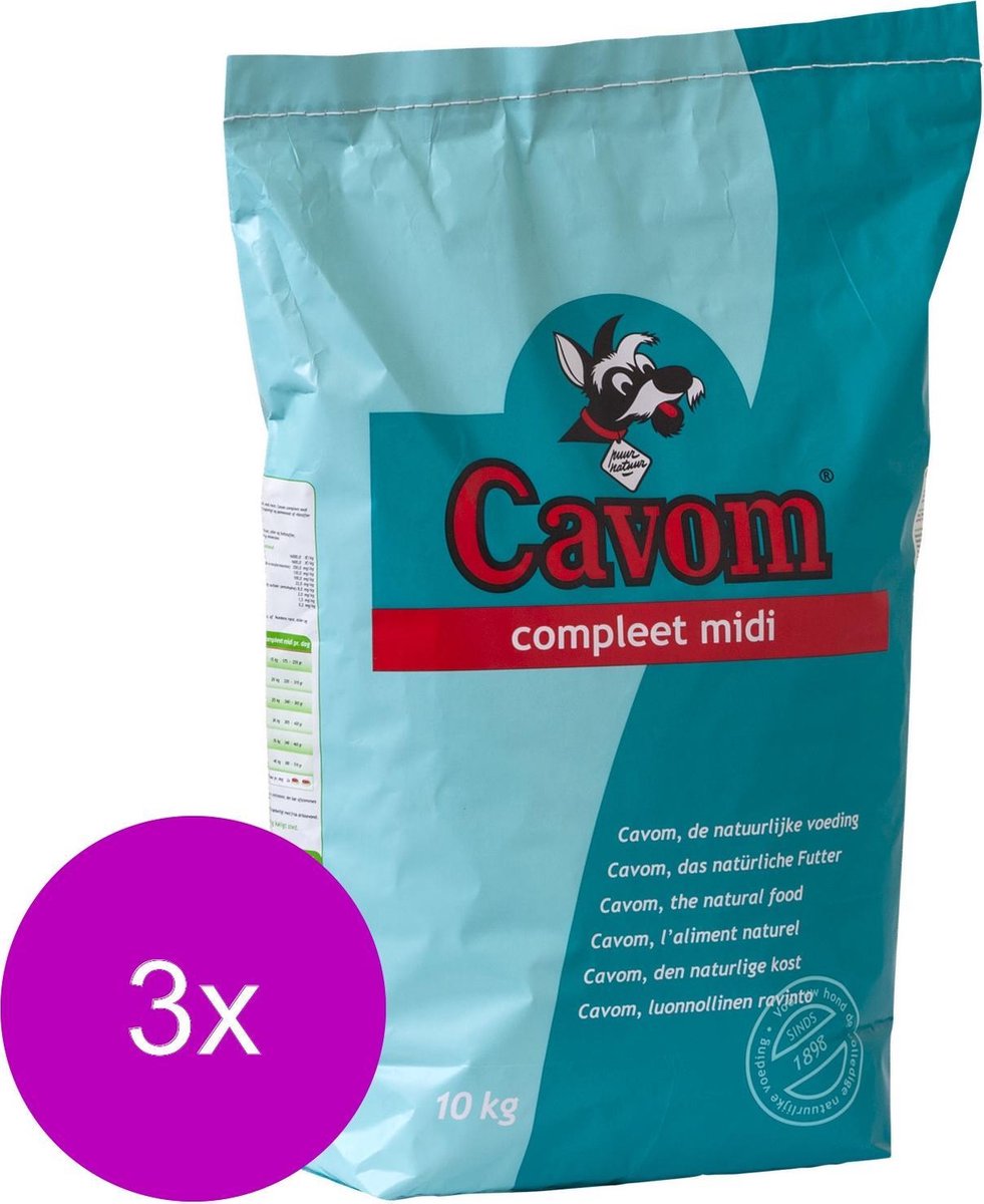 Cavom Compleet Midi - Hondenvoer - 3 x 10 kg