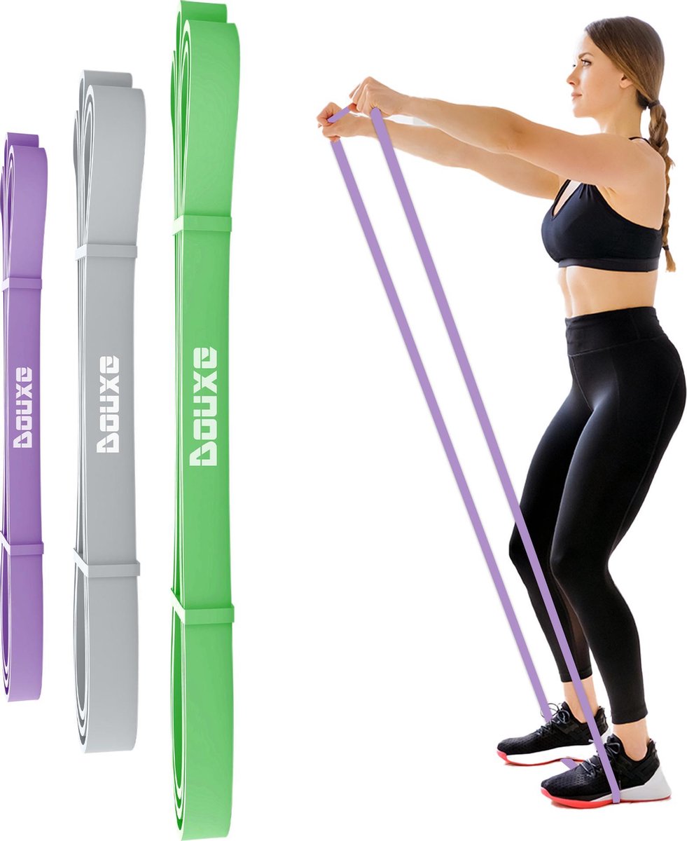 Douxe® - Pull Up Band 25 - 60 KG Green - Powerband - Weerstandsbanden - Fitness Elastiek - Powerlifting Banden - Crossfit