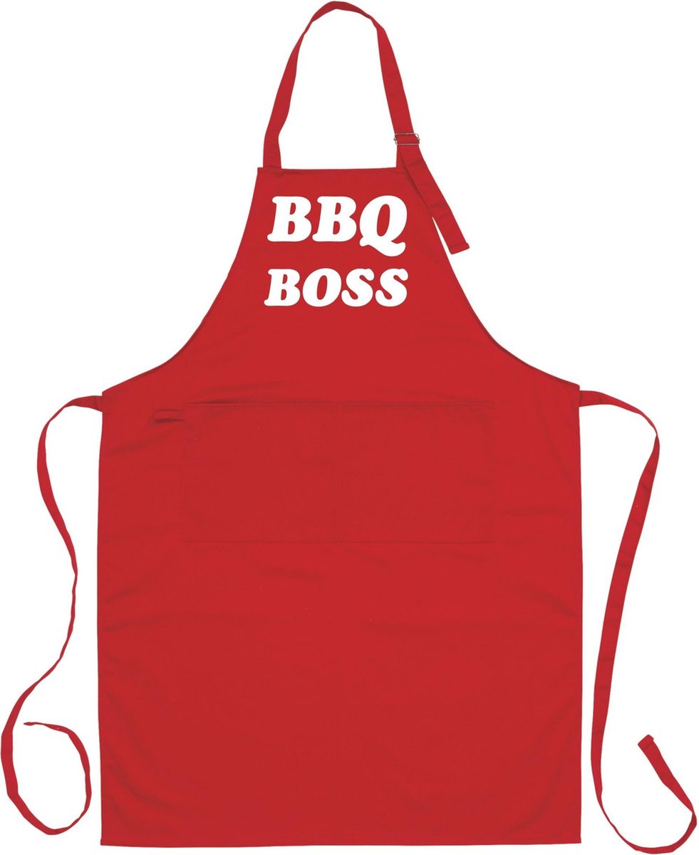 Mijncadeautje - Luxe BBQ schort - BBQ Boss - Rood