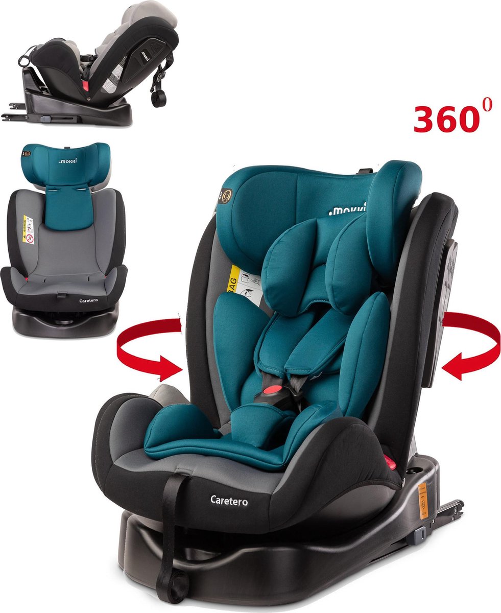 MOKKI draaibare autostoel ISOFIX Groep 0/1/2/3 tot 12 jaar MUNT