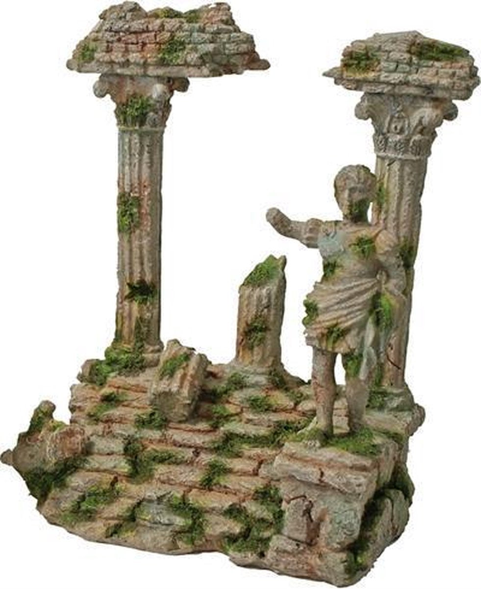 Boon Aquarium Tempel en Beeld - 22 x 17 cm - Grijs