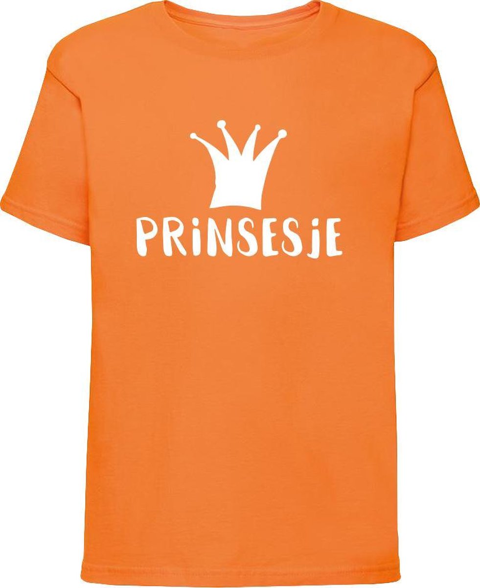 Oranje shirt Koningsdag | Prinsesje | Maat 122-128