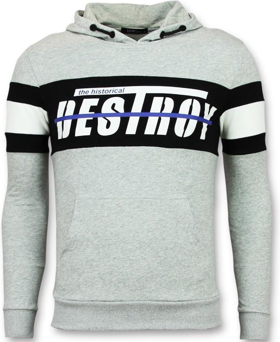 Enos Sweater met Capuchon Heren - Hoodie Mannen Sale - Grijs - Maten: S