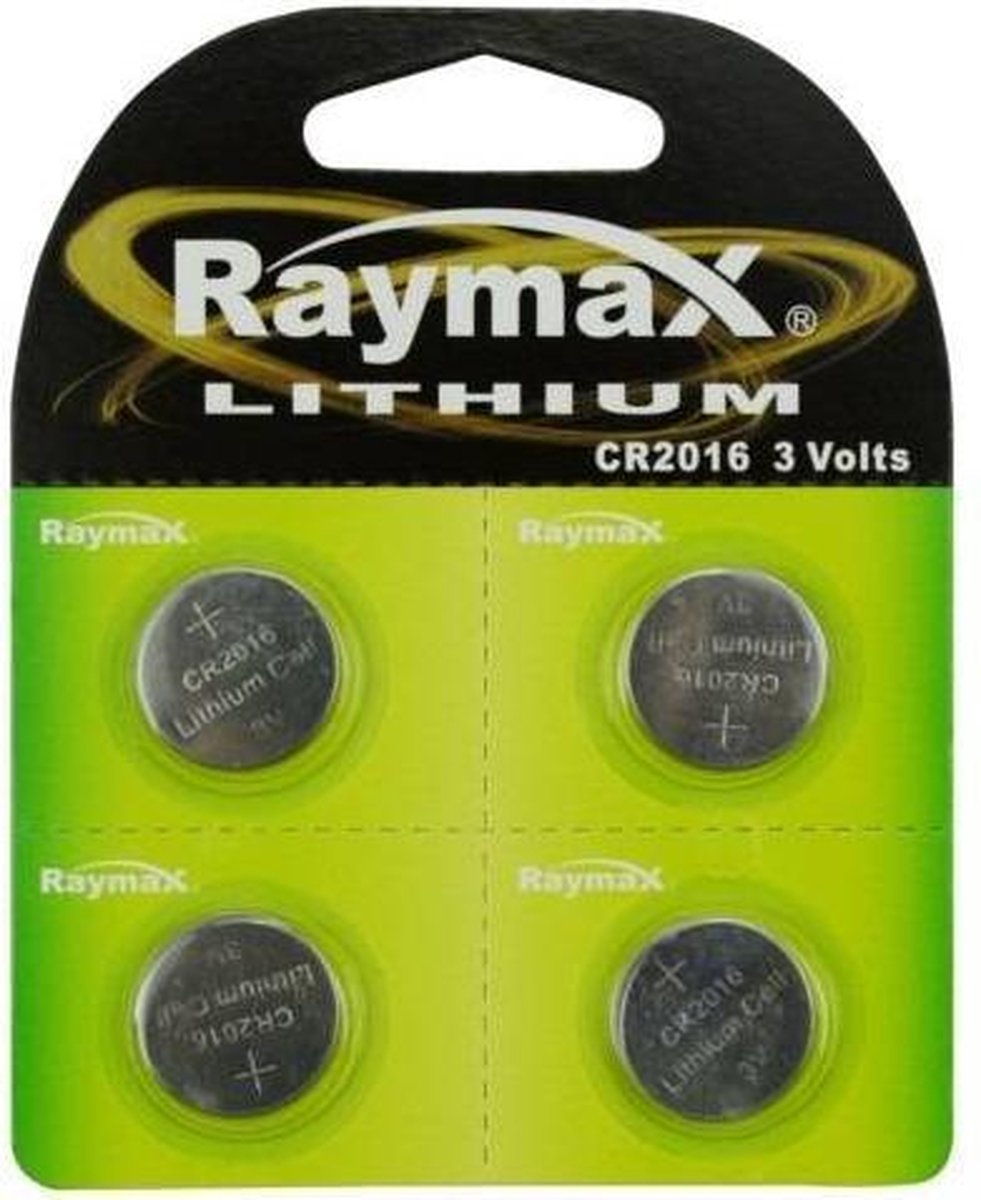 Raymax Lithium 3V knoopcel CR2016 - 4 Stuks