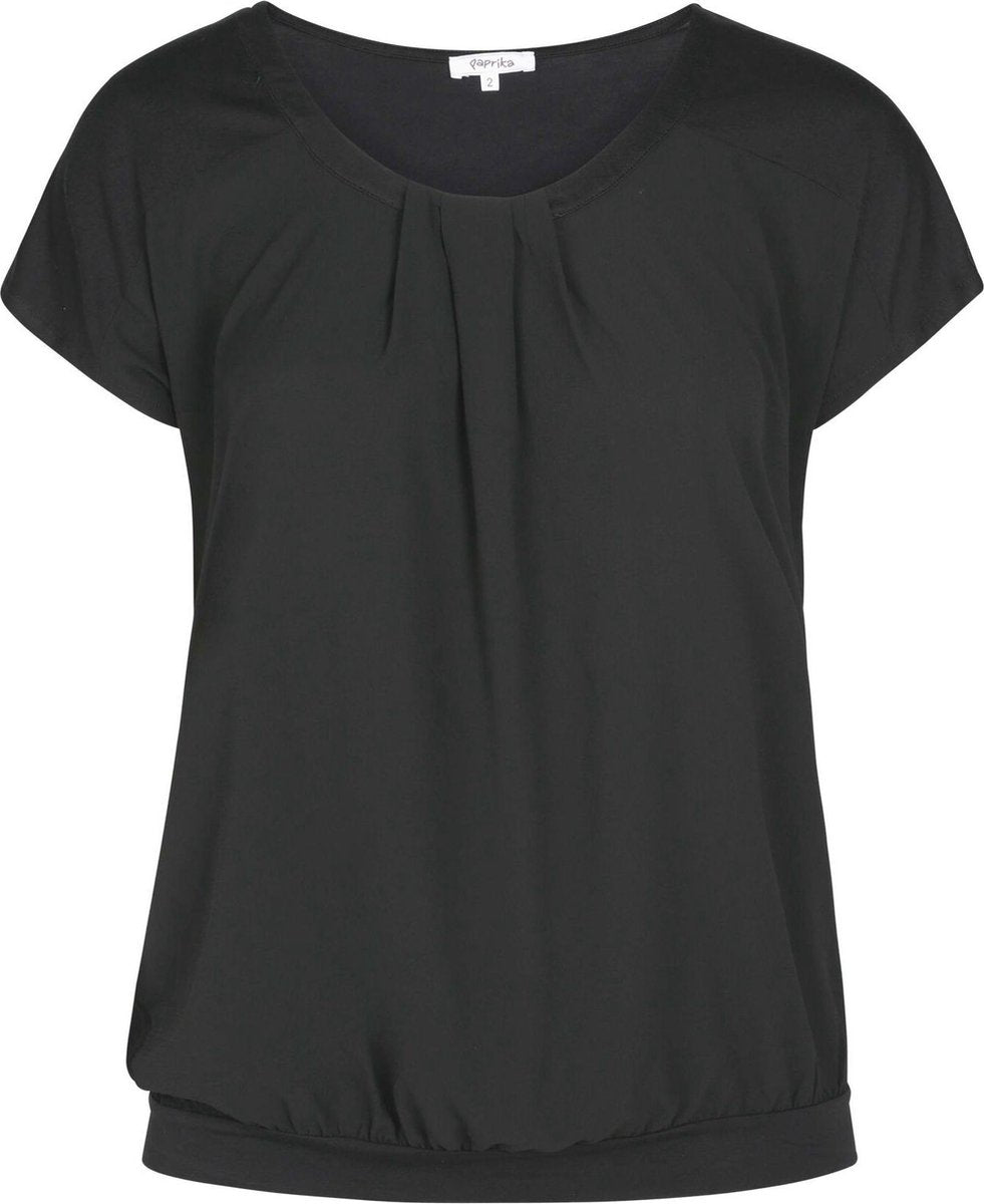 Effen T-shirt Elvira in twee stoffen