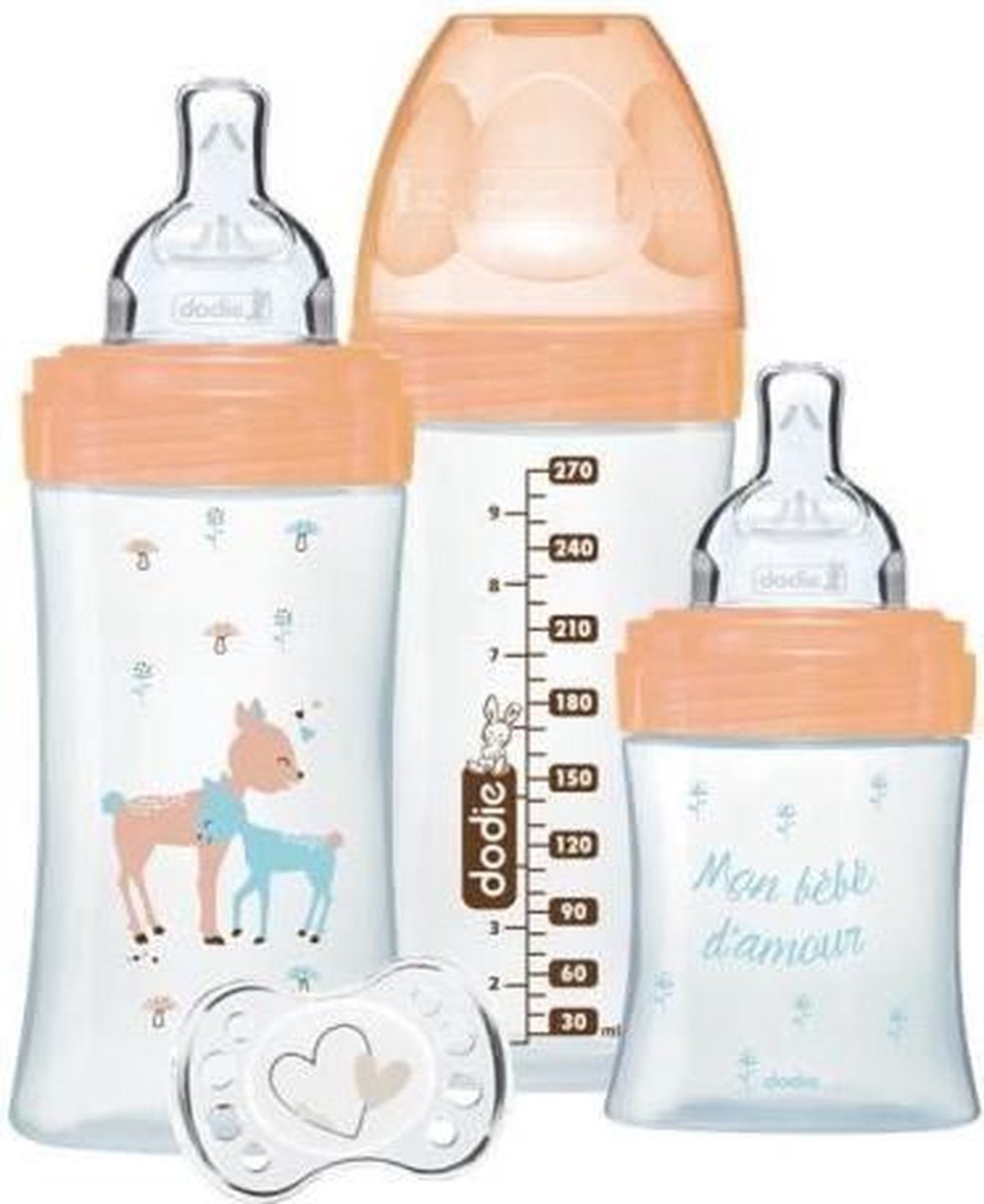 DODIE - Sensation + flessen set - glas (1 fles 150 ml - 2 flessen 270 ml - 1 lolly 0-2 maanden)