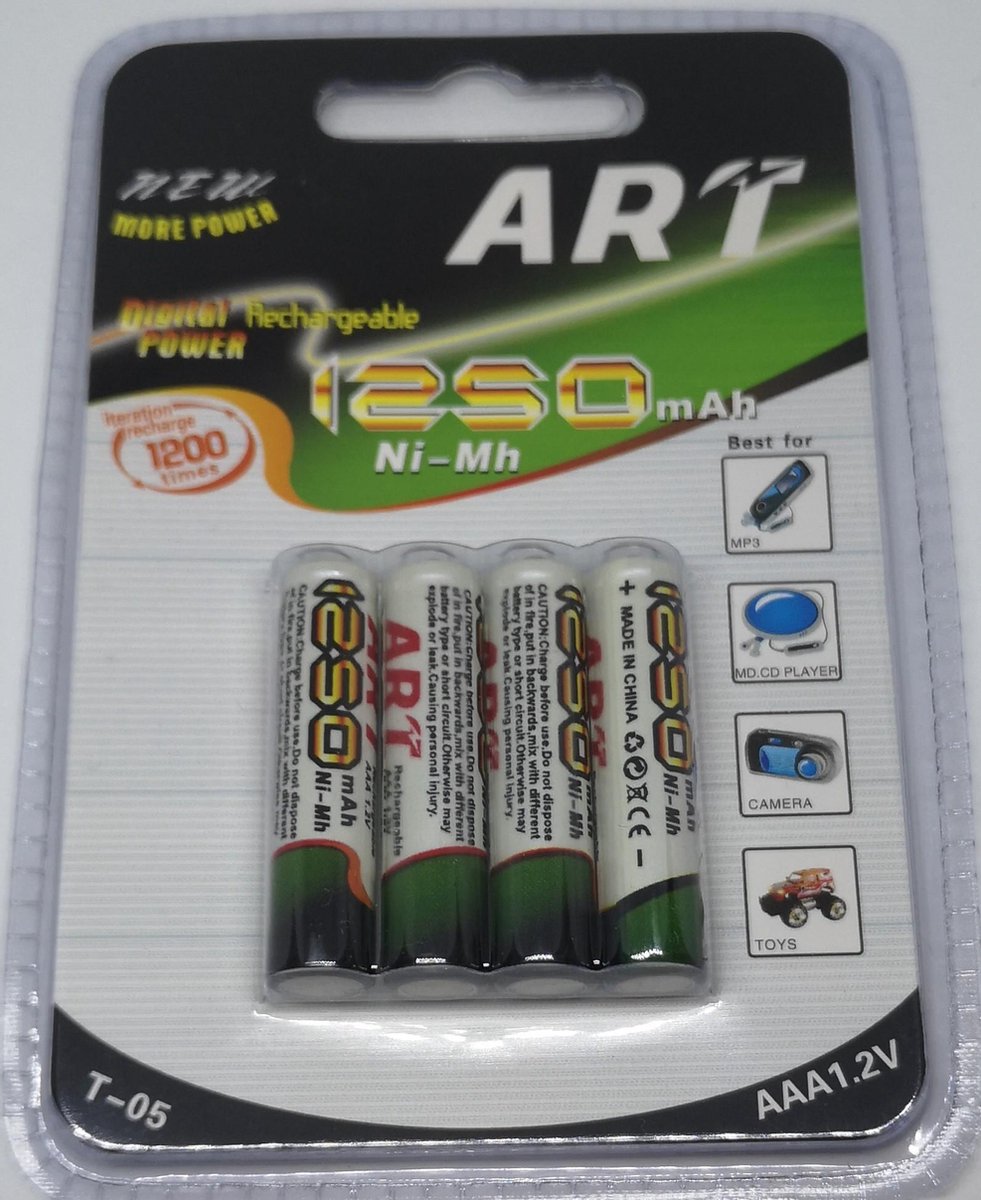 AAA-8 stuks-oplaadbare-1250mAh-batterij-rechargeable