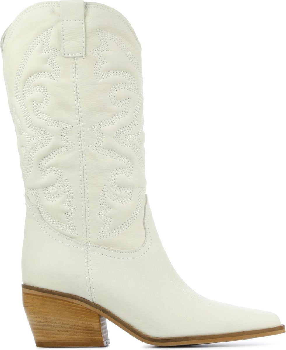 Mace Leren Dames Cowboylaarzen - Wit - Maat 38