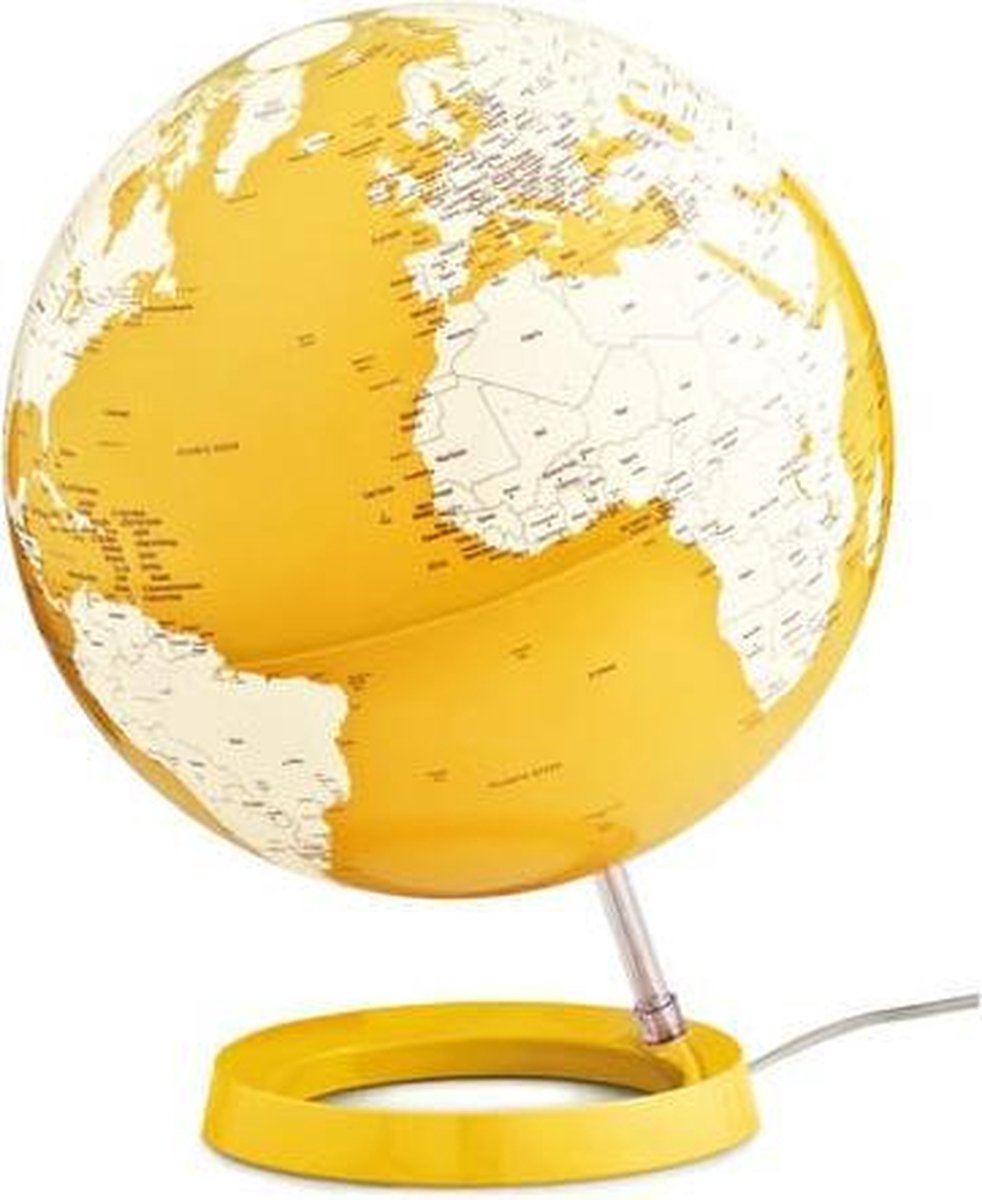 globe Bright Yellow 30cm diameter kunststof voet met verlichting NR-0331F7NG-GB