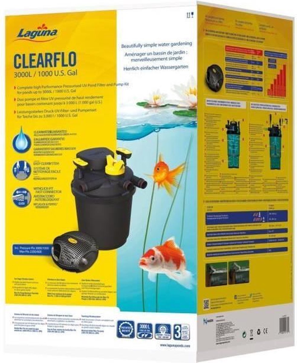 LAGUNA Clearflo 3000 filterset voor vijver - Met UV-filter 11 W