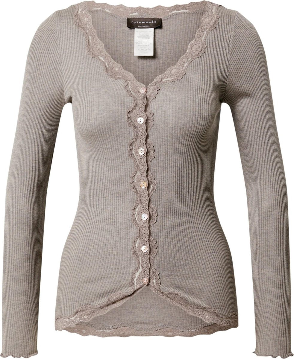 Rosemunde gebreid vest silk Bruin Gemêleerd-L