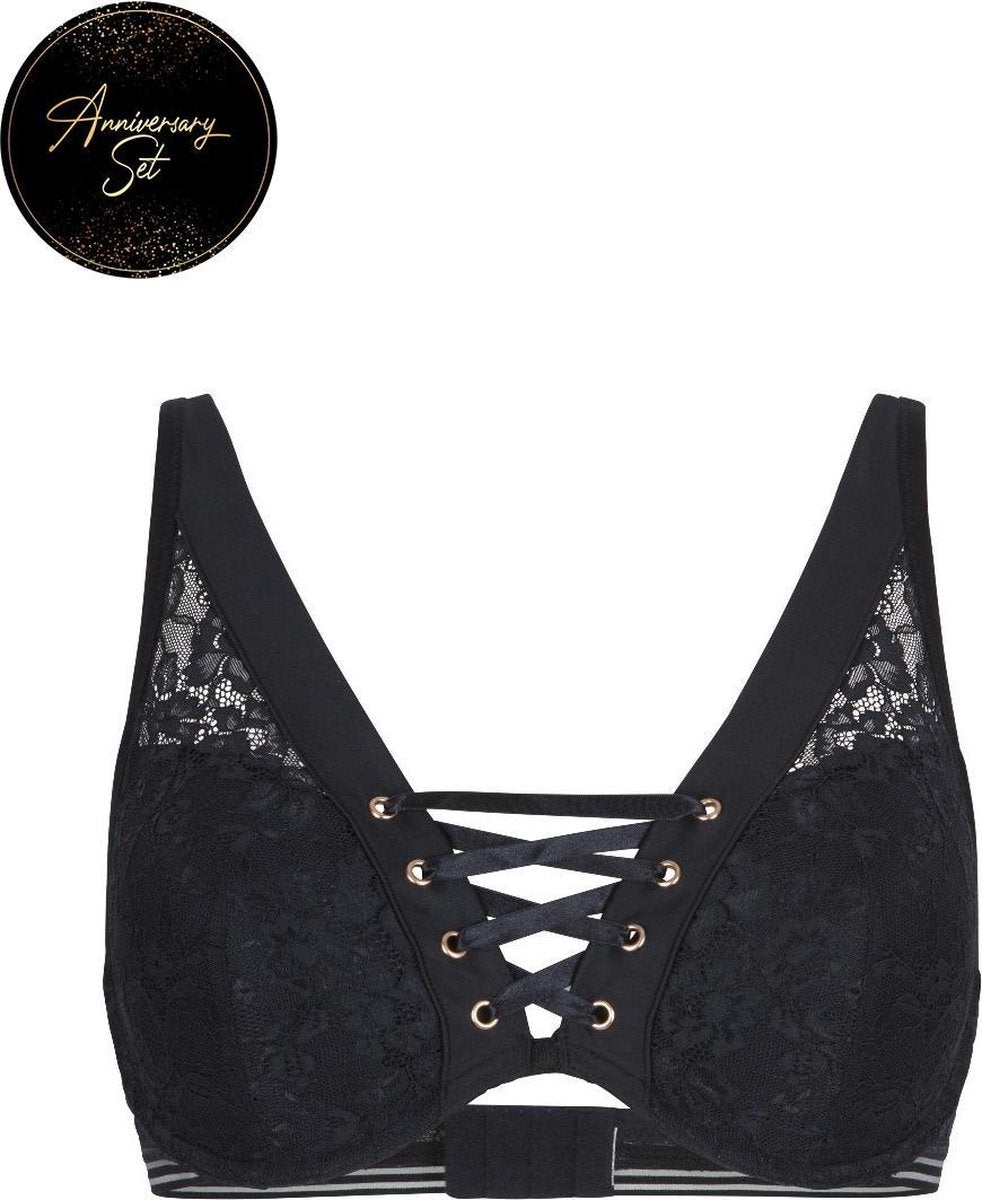 LingaDore - Anniversary Triangel bh - maat 80A - Zwart