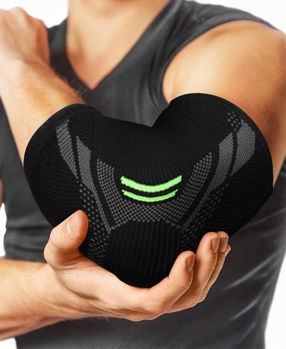 Medicca - Elastische Elleboogbrace - Ondersteunende Berscherming voor Elleboog - Drukverminderaar Elleboog - Elleboogbandage
