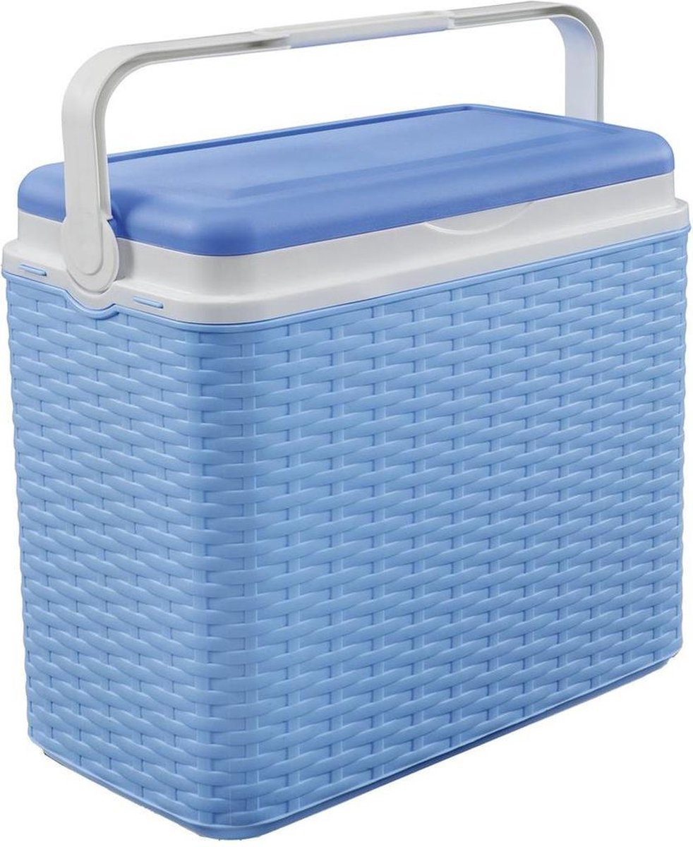 Koelbox 24ltr Rotan Blauw - Reis Koelbox - Camping Koelbox