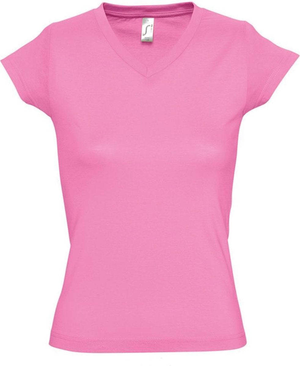 SOLS Dames/dames Maan V Hals T-Shirt met korte mouwen (Orchideeënroze)