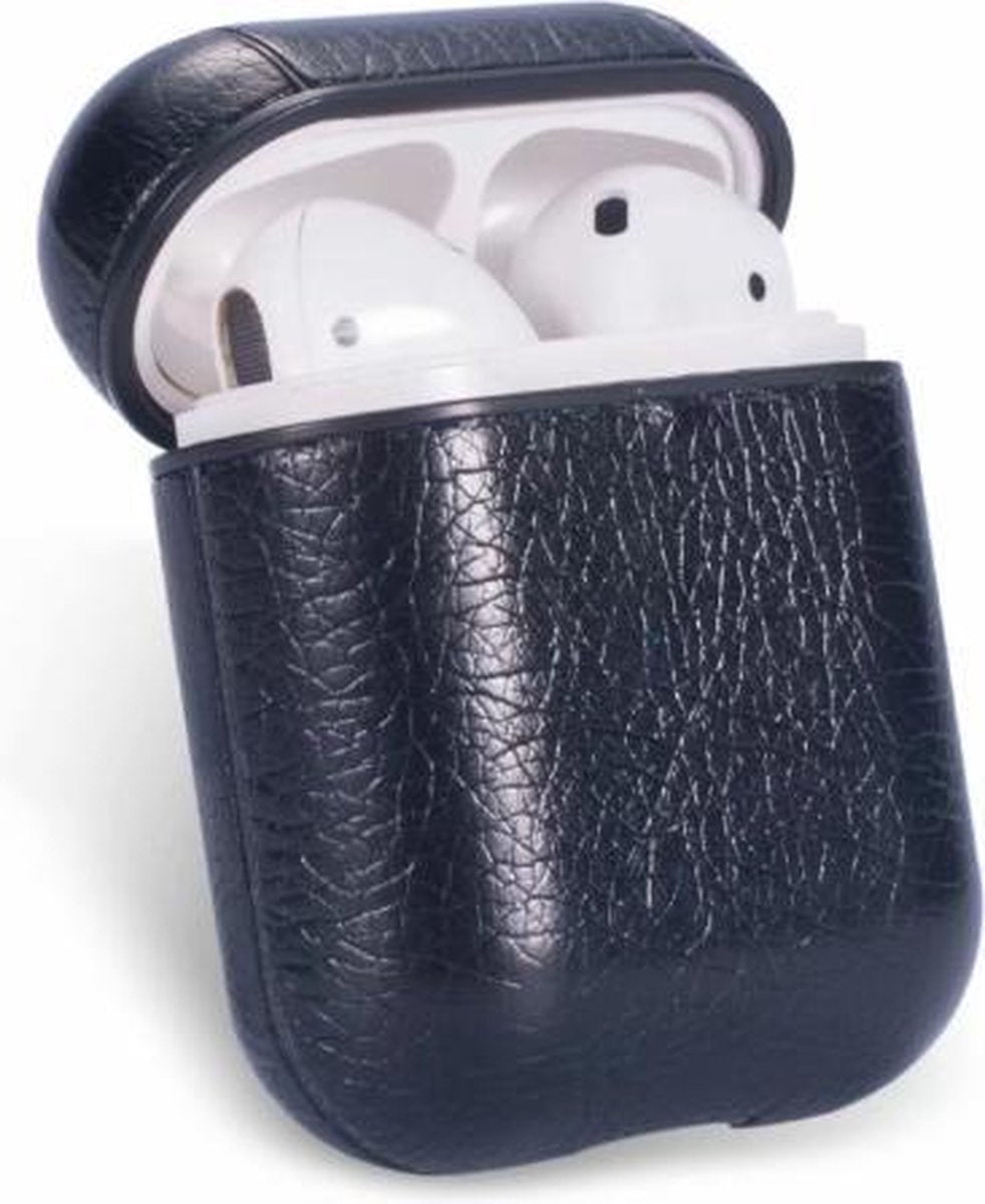 Drphone PL1 Case – Airpods 1 / Airpods 2 – Classic – Pu Leer – Hoogwaardige PU Lederen – Zwart