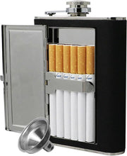 RVS Heupfles Sigarettenhouder - Platvink - Zakflacon - Zakfles - Drankfles - Drankflacon - Heupflesje - 6 Oz - 180 ML + Gratis inschenkdop!