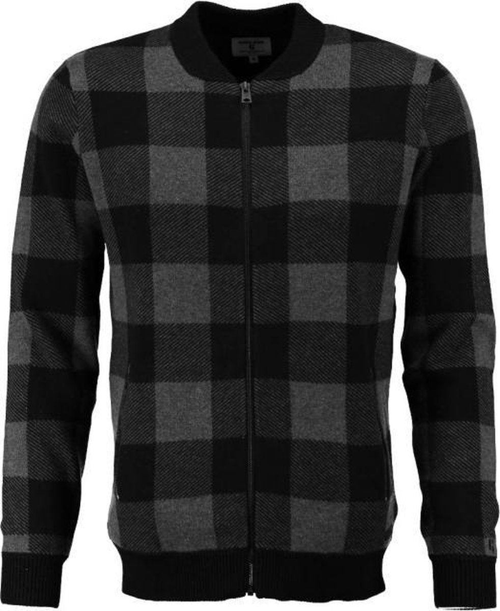 Garcia zacht vest grijs zwart met 3% cashmere - valt 1 maat kleiner - Maat XXL