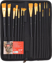 Professionele Penselenset - Penselen - Kwasten - Kwastenset - Verf - Verven - Schilder - Schilderen - Olieverf en Acrylverf - In Handige Etui - 15-DELIG - Kwalitatieve Set