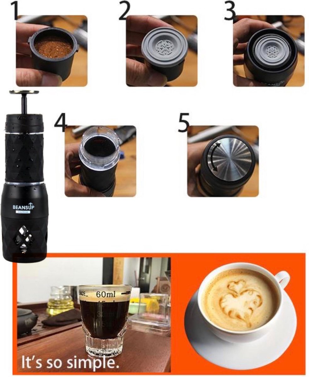 Portable coffee maker-Mini espresso koffie maker-espresso cups koffiemaker apparaat voor onderweg of camping-