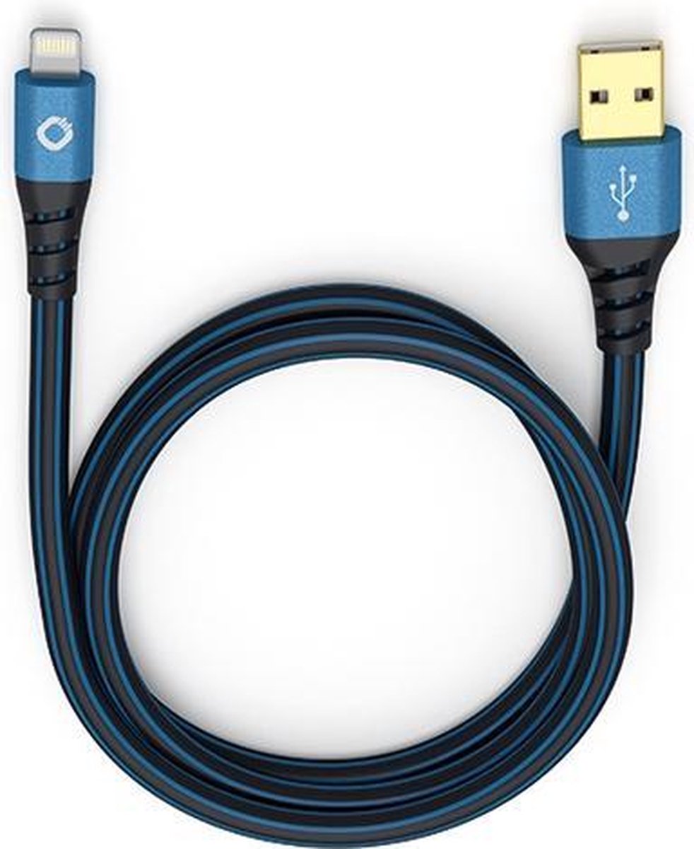 Oehlbach iPad/iPhone/iPod Datakabel/Laadkabel [1x USB-A 2.0 stekker - 1x Apple dock-stekker Lightning] 3.00 m Blauw