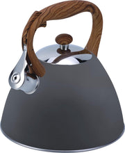 Fluitketel Grijs Inductie Gas Waterkoker 3.0 L ‘’ Vesuvio ‘’ RVS Chroom – Grijze Fluitketel