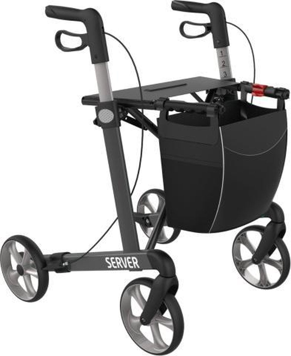 Server Lichtgewicht Rollator Antraciet - Standaard banden