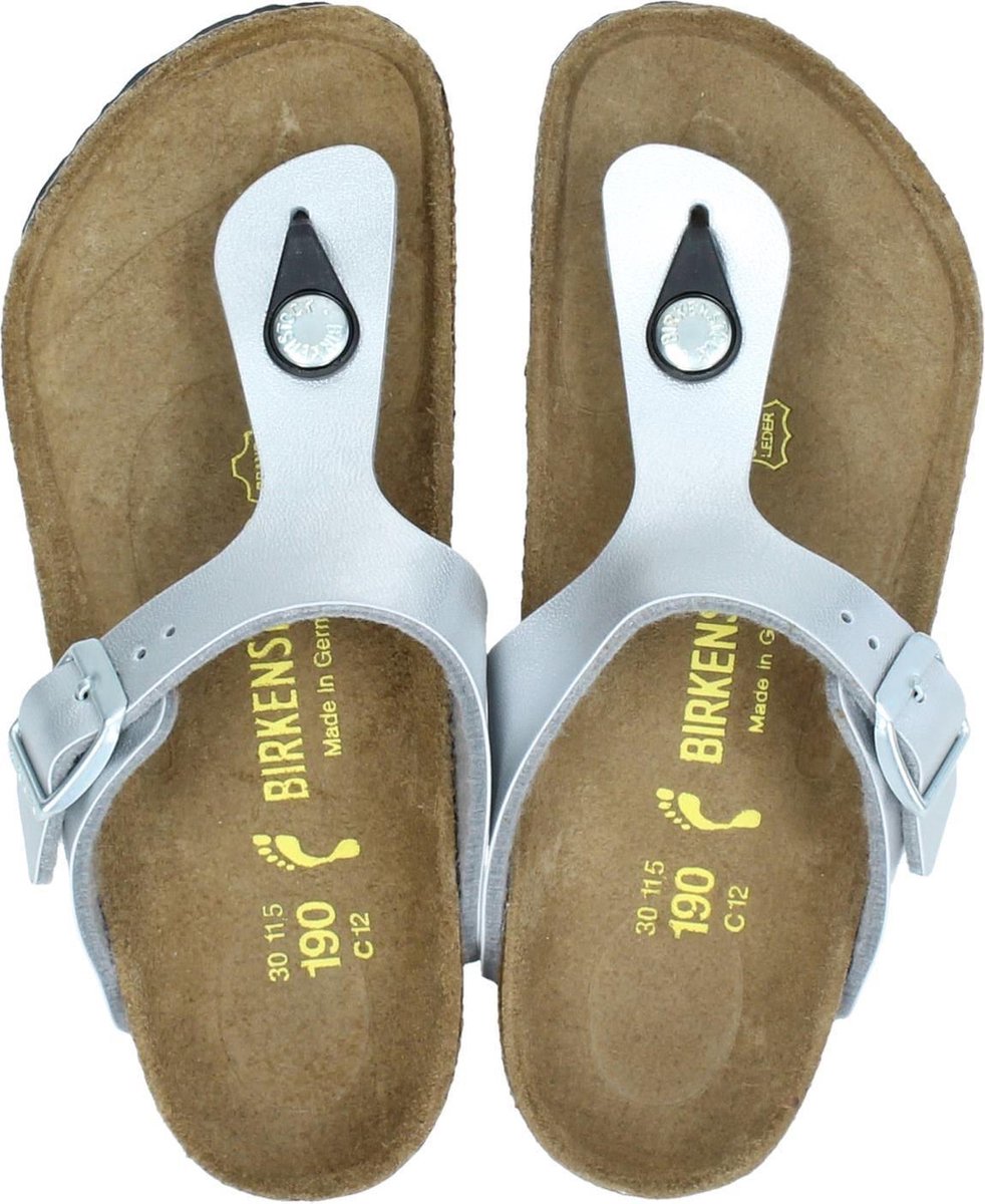 Birkenstock Jongens Slippers Gizeh Kids - Zilver - Maat 36