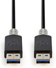 USB-Kabel | USB 3.2 Gen 1 | USB-A Male | USB-A Male | 5 Gbps | Verguld | 2.00 m | Rond | PVC | Antraciet | Polybag