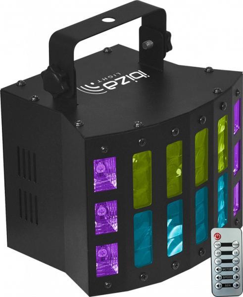 Ibiza Light - 3-IN-1 LED LIGHT EFFECT DERBY-UV-STROBE WITH DMX / IRC