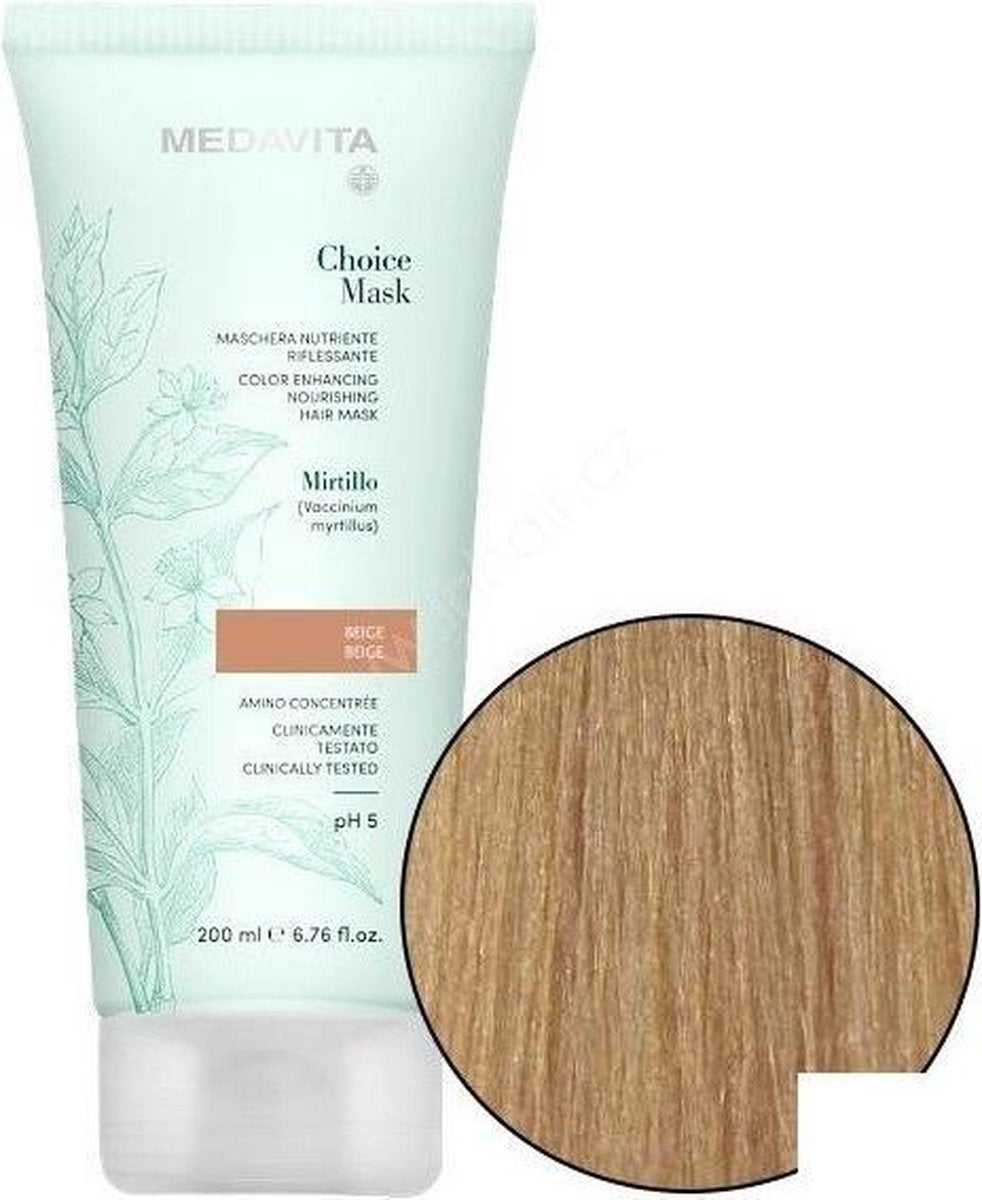 Kleurconditioner Medavita Choice Mask natuurlijk voedend kleurmasker Beige 200ml (blond haar)