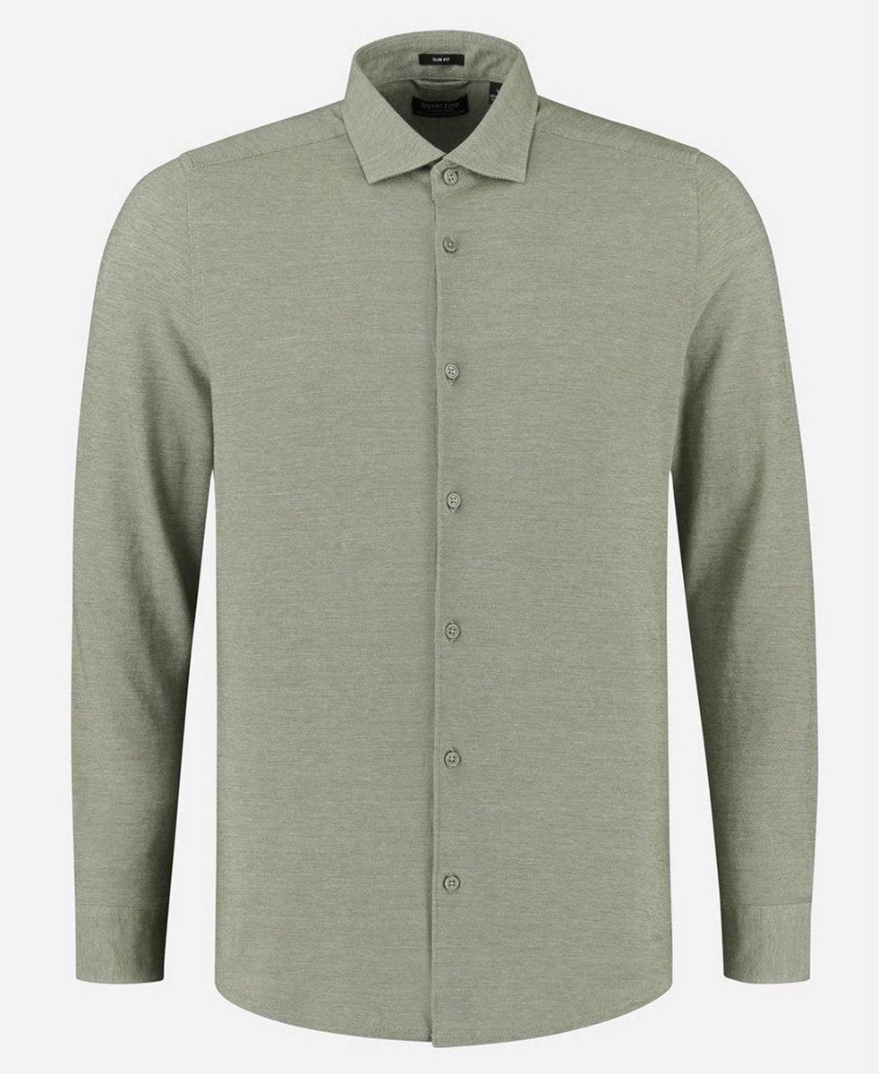 Dstrezzed Overhemd Cut away boord Pique Army Green (303414 - 511)