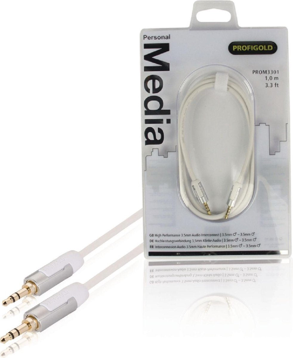 Profigold PROM3301 1m 3.5mm 3.5mm Wit audio kabel